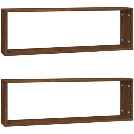 Étagères murales cubiques 2 pcs Chêne marron 80x15x26,5