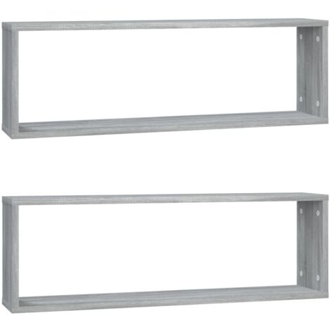 Étagères murales cubiques 2 pcs Sonoma gris 80x15x26,5