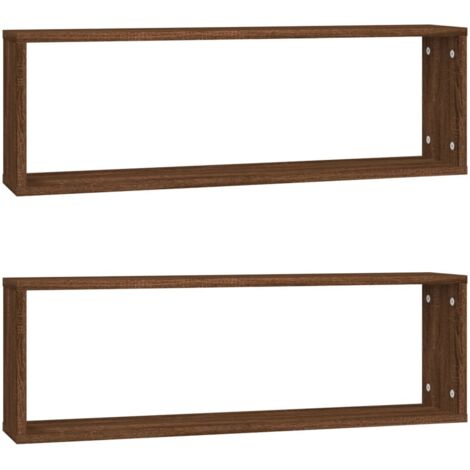 Étagères murales cubiques 2 pcs，Étagère flottante Chêne marron 80x15x26,5 cm CFW92731