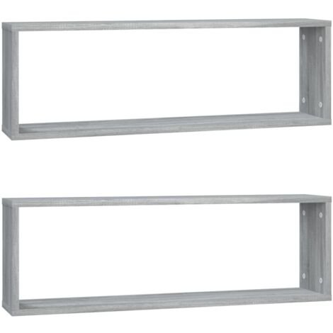 Étagères murales cubiques 2 pcs，Étagère flottante Sonoma gris 80x15x26,5 cm CFW91663