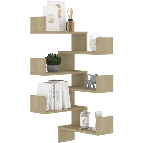 Étagères murales d'angle 2 pcs Chêne sonoma 40x40x50