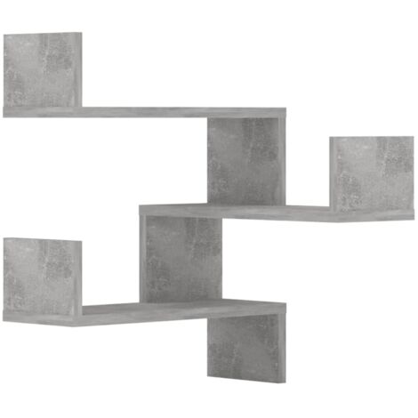 Étagères murales d'angle 2 pcs  Étagères flottantes Gris béton Bois d’ingénierie