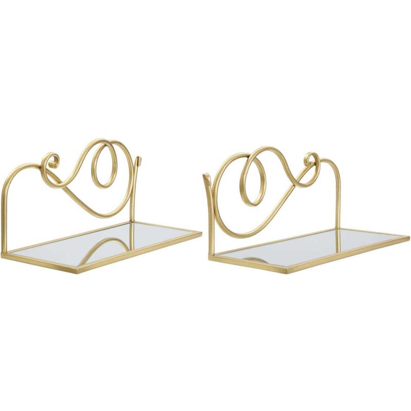 Mauroferretti - Etagères murales en métal Coppia 41.5 x 18 x 20.5 cm (Lot de 2)