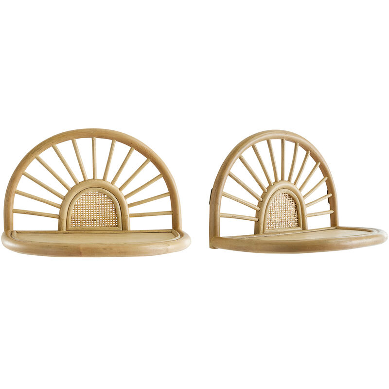 Miliboo - tagères murales en rotin naturel et cannage L40 cm (lot de 2) bow