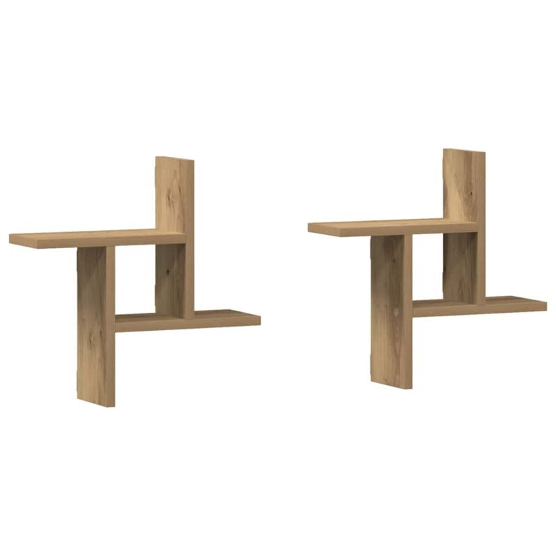 Tagères murales 2 pcs chêne artisanal bois d'ingénierie Vidaxl