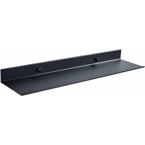 Étagères murales flottantes Noires Étagère Murale pour Salle de Bain Étagère Murale Rack de Rangement pour tablettes flottantes très Robustes et antirouille (30cm)