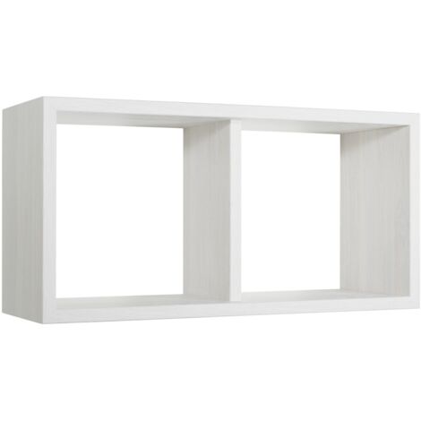 Étagères murales rectangulaires 2 cubes design moderne Morgana Maxi - Shabby Blanc