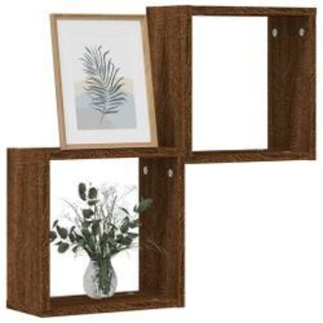 Étagères murales sous forme cube 2 pcs chêne marron 30x15x30