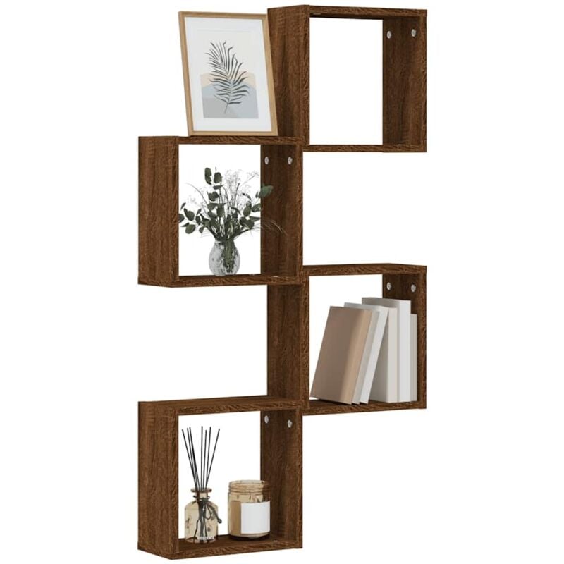 Tagères murales sous forme cube 4 pcs chêne marron 30x15x30cm - Vidaxl