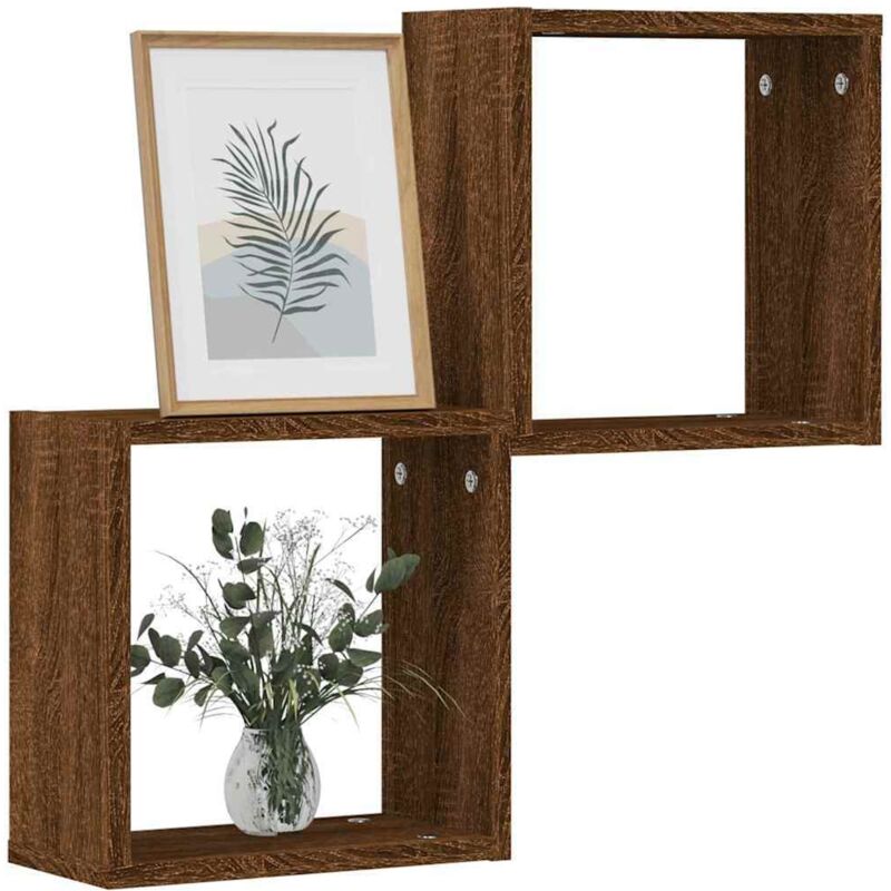 Vidaxl - tagères murales sous forme cube 2 pcs chêne marron 30x15x30cm