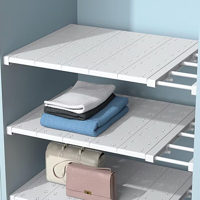 Étagères réglables pour armoire, étagères extensibles sans clous, séparateur d'étagères télescopiques pour armoire, armoire, cuisine, salle de bain,