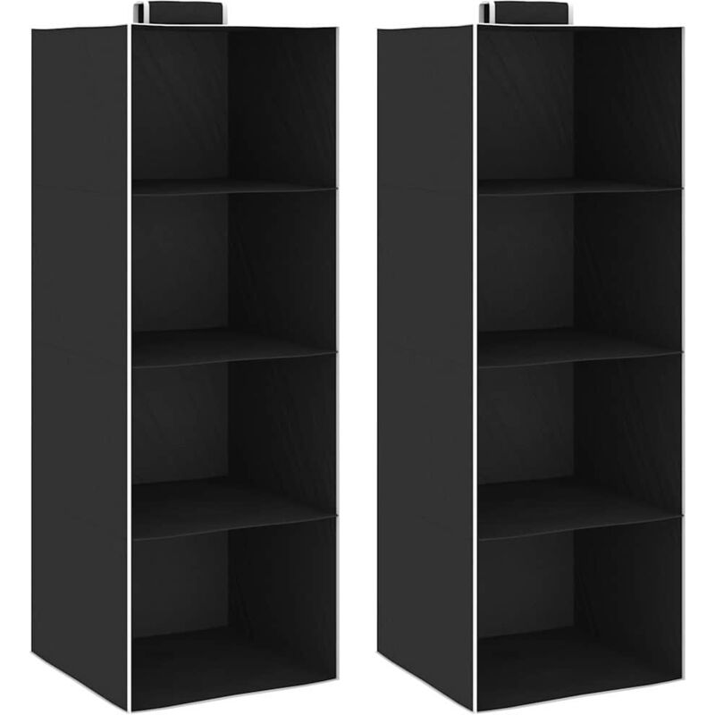 Tagères suspendues de rangement 2 pcs 4 niveaux Tissu