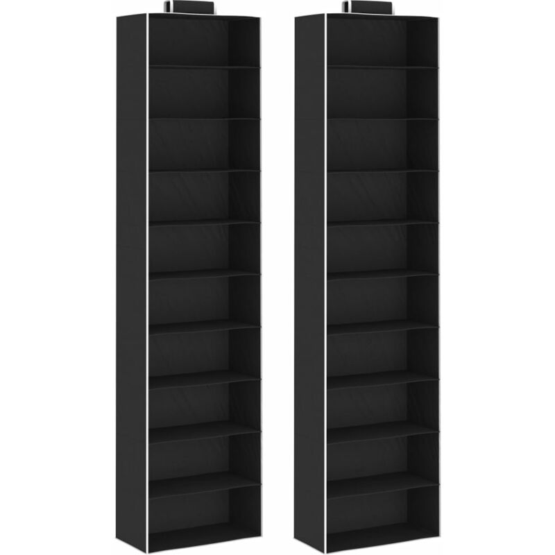 Étagères suspendues de rangement 2 pcs 10 niveaux Tissu vidaXL
