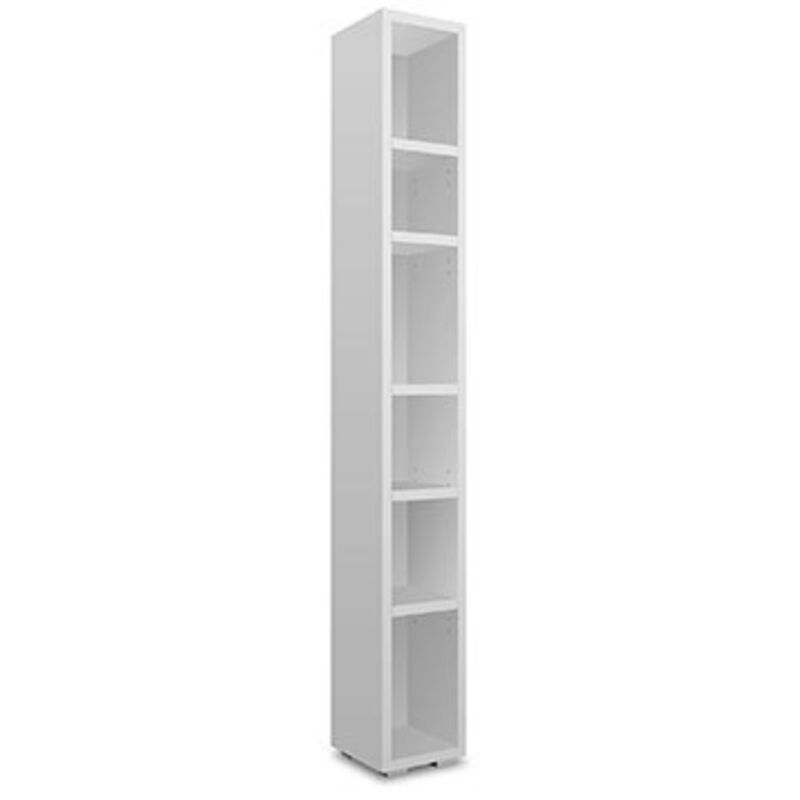 Etagère 191 cm étroite 6 niches blanc