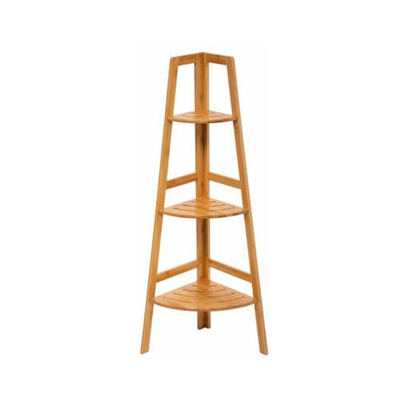 JJA - Etagère Angle Salle de Bain Bambou 3 Niveaux 32x32x103 cm - silumen