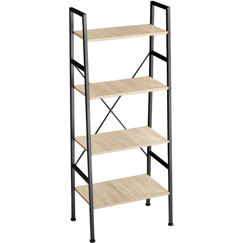 Tectake - etagere echelle newcastle style industriel 57,5 x 35,5 139 cm <strong>bibliotheque</strong>, etagere bois, <strong>bibliotheque</strong> meuble bois clair