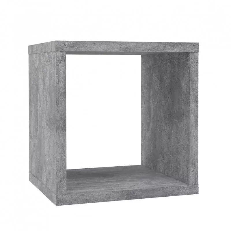 Meubletmoi - Etagère cube 1 casier décor béton gris - classico