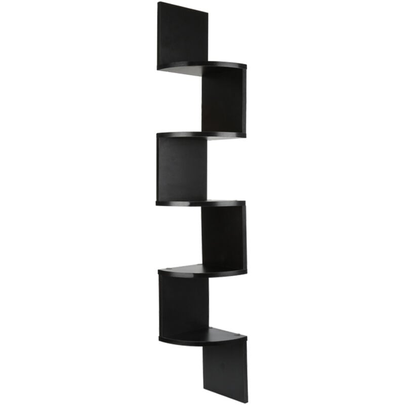 Yongqing - Etagère Murale Étagère d'angle Design Contemporain Zig zag 5 Niveaux 20×20×120cm