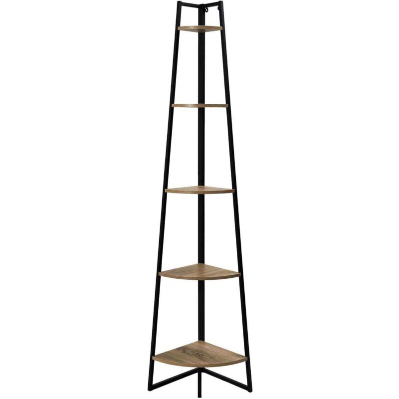 The Home Deco Factory - Etagère d'angle en bois et métal 5 niveaux