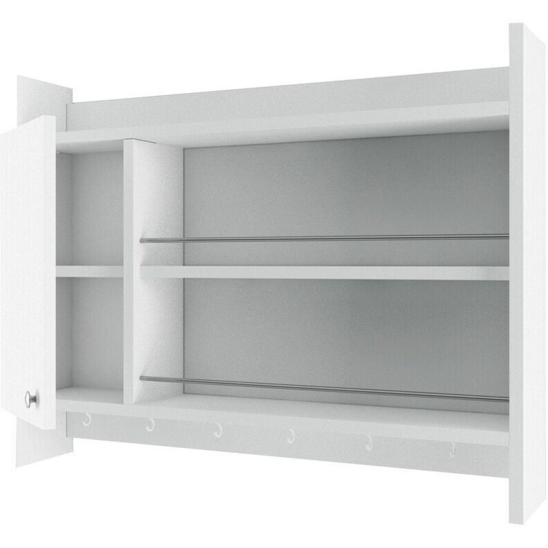 Cotecosy – Étagère murale suspendue blanche 85 cm – Panneaux de particules mélaminés – Pour cuisine moderne – Charge maximale 10 kg Cotecosy – Étagère murale suspendue blanche 85 cm – Panneaux de particules mélaminés – Pour cuisine moderne – Charge maximale 10 kg