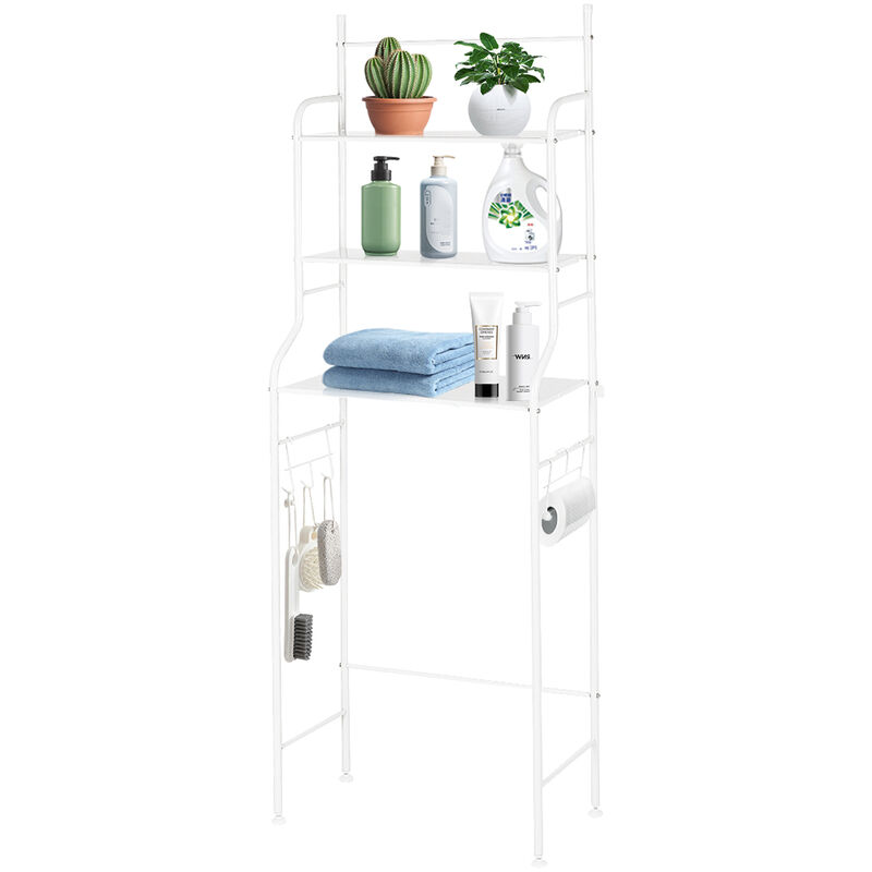 Etagère de Salle de Bain Meuble de Rangement au-Dessus des Toilettes WC,165×55×26cm,Blanc