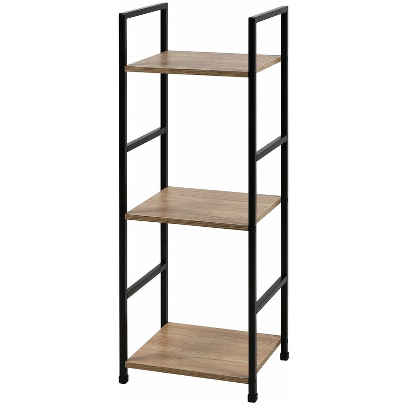 Etagère droite échelle 3 niveaux en Métal et mdf
