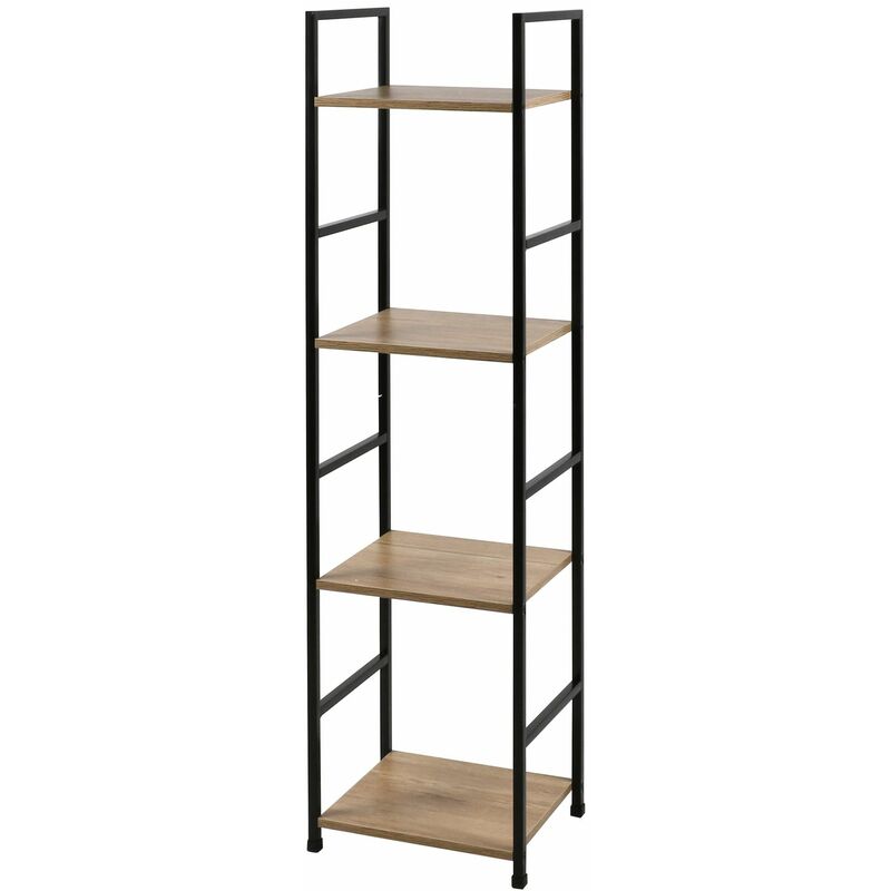 Etagère droite échelle 4 niveaux en Métal et mdf