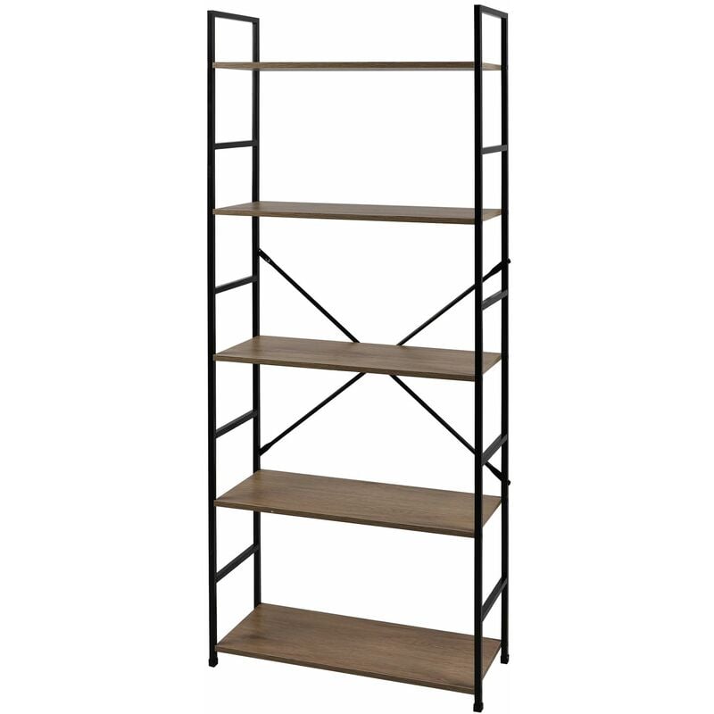 Etagère droite large 5 niveaux en Métal et mdf