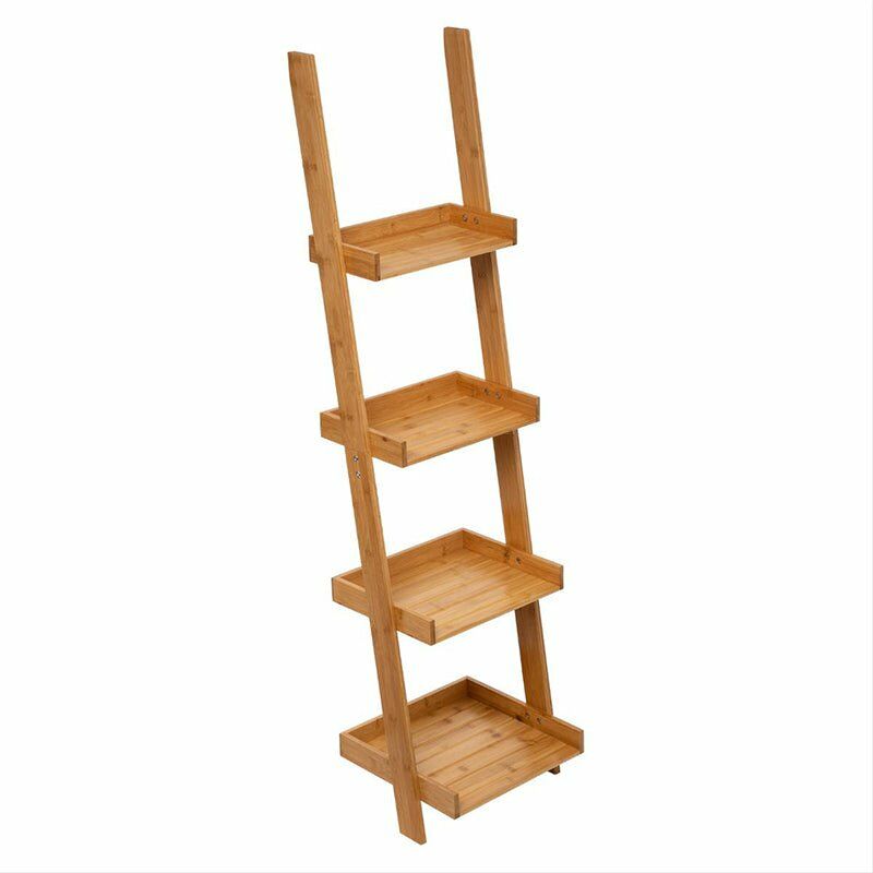 Etagère Echelle Bambou 4 Niveaux 38x33x146 cm - SILUMEN Etagère Echelle Bambou 4 Niveaux 38x33x146 cm - SILUMEN