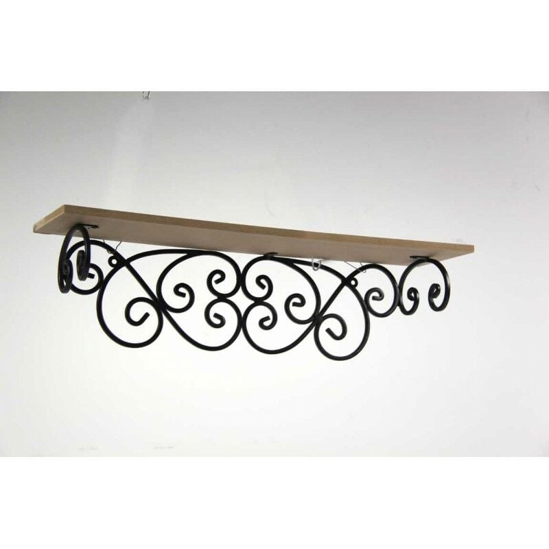 2x Étagère en métal avec plateau en bois cm 51 x 13 x 14