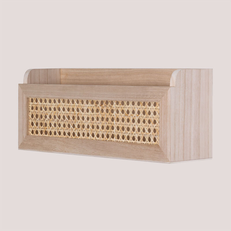 Sklum - Etagère en Rotin et Bois Arxie &x2194&xFE0E 40 cm