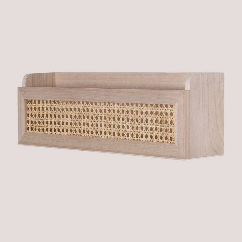 Sklum - Etagère en Rotin et Bois Arxie &x2194&xFE0E 50 cm