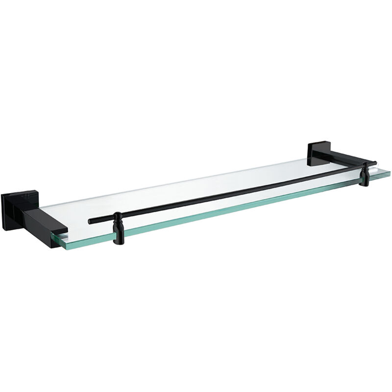 Kroos ® - Etagère en verre murale - Noir - Vera