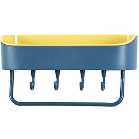 etagre Murale Autocollante Pour Douche - Vert Et Jaune Pour Douche, Shampoing, Produits De Toilette Et Savon, Avec 4 Crochets Et 1 Porte-serviette