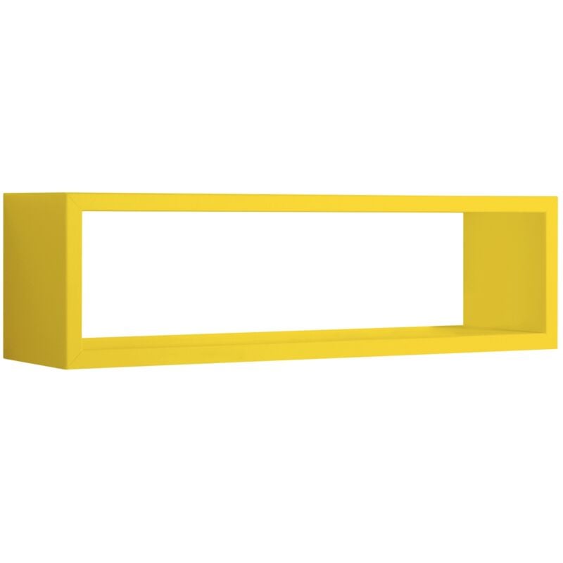Tagère murale rectangulaire cube design moderne Regulus - Jaune