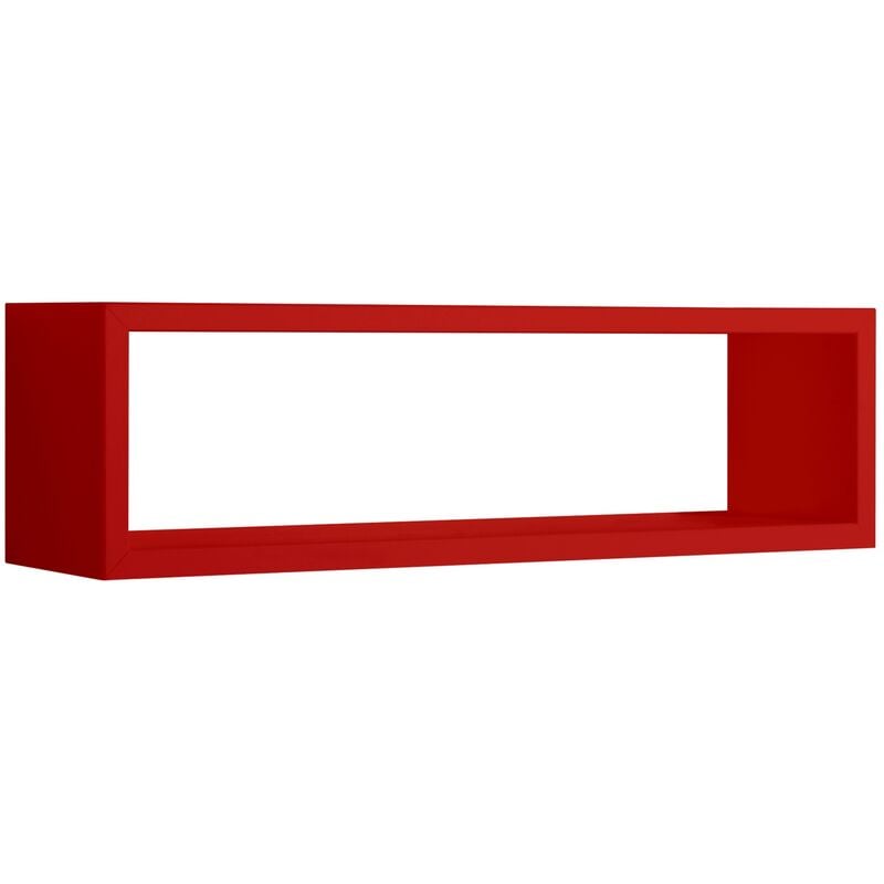 Tagère murale rectangulaire cube design moderne Regulus - Rouge