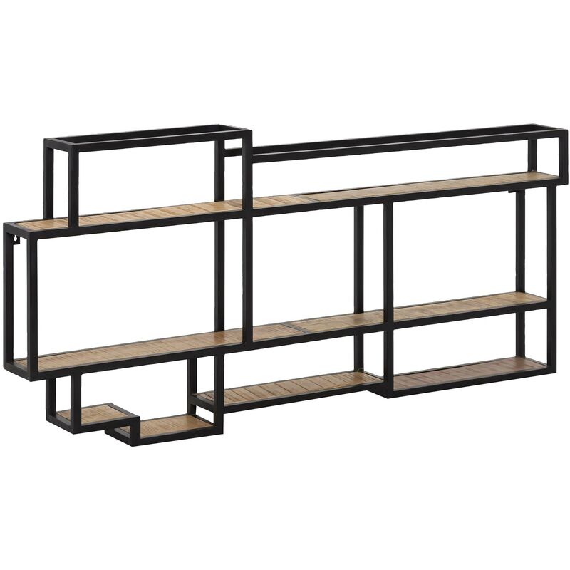 Made In Meubles - Etagère murale en bois de manguier et métal Jacynthe