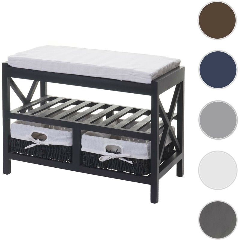 Etagère / range-chaussures / banc, 45x65x34cm, shabby chic, vintage - blanc