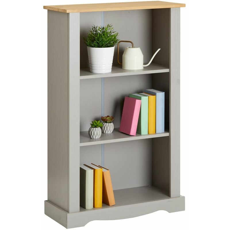 Etagère tequila style mexicain, 2 tablettes, en pin massif lasuré gris et brun