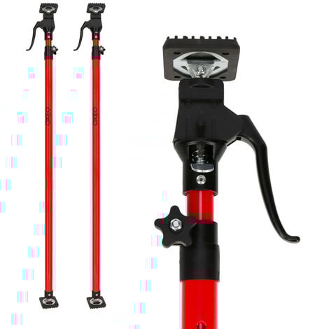 Etai de soutien télescopique à pompe X2 - Hauteur 115 à 290cm - Charge max 40kg – renforcé gâchette aluminium tube acier