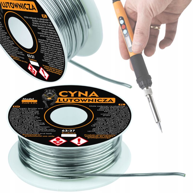 Stagno per saldatura Rosfix Sn63Pb37 0,8mm 500g 2% Flusso in bobina