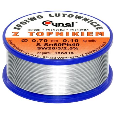 Étain avec flux 0,70 mm/100 g d'étain