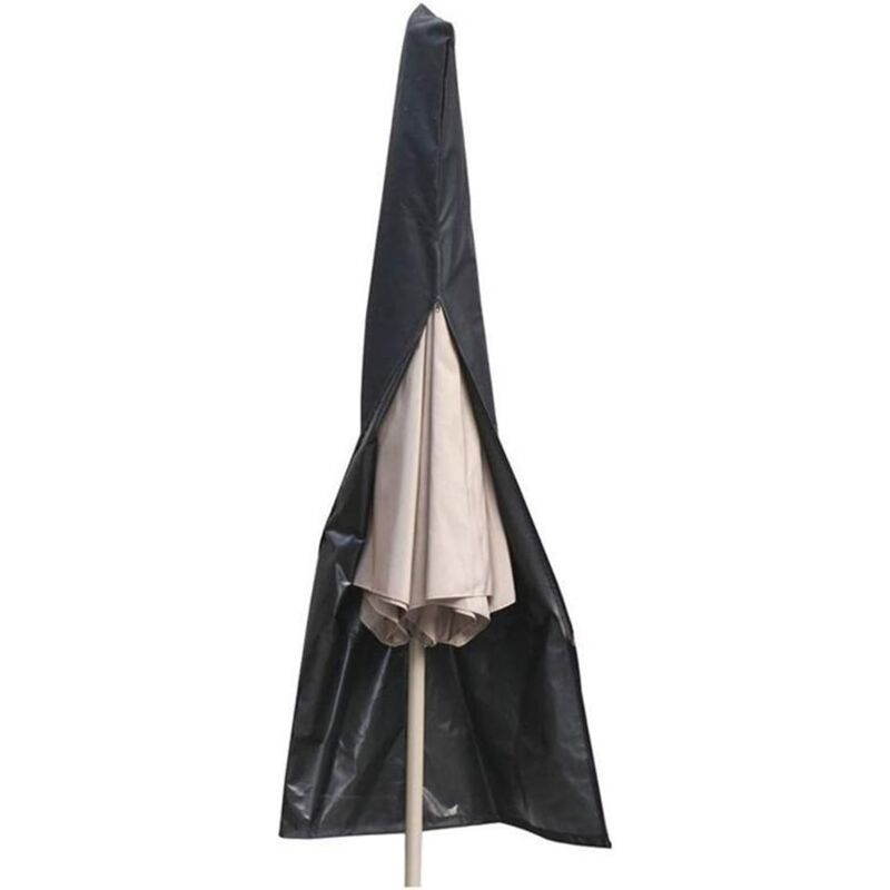 Choyclit - tanche en Tissu Oxford Outdoor Umbrella Cover, Ombre Jardin Patio Weatherproof Cantilever Pluie Parasol Couverture, Noir (Size : 25x55x230