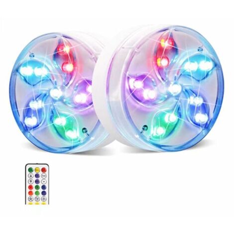 Étanche Multicolores LED Éclairage avec 1 Télécommandes pour Piscine Étang Aquarium Baignoire 94.5cm 2Pcs