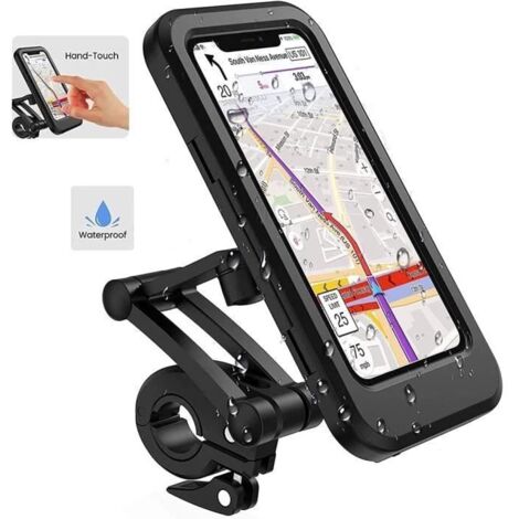Etanche Support Telephone Velo - 360°Support Smartphone Scooter avec Habillage Pluie Porte Téléphone pour Moto