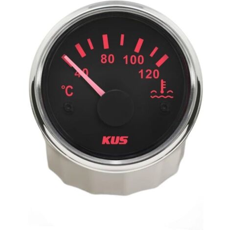étanche Température de l'eau Indicateur de jauge de température Mètre 40-120℃ avec rétro-éclairage 12V/24V 52mm