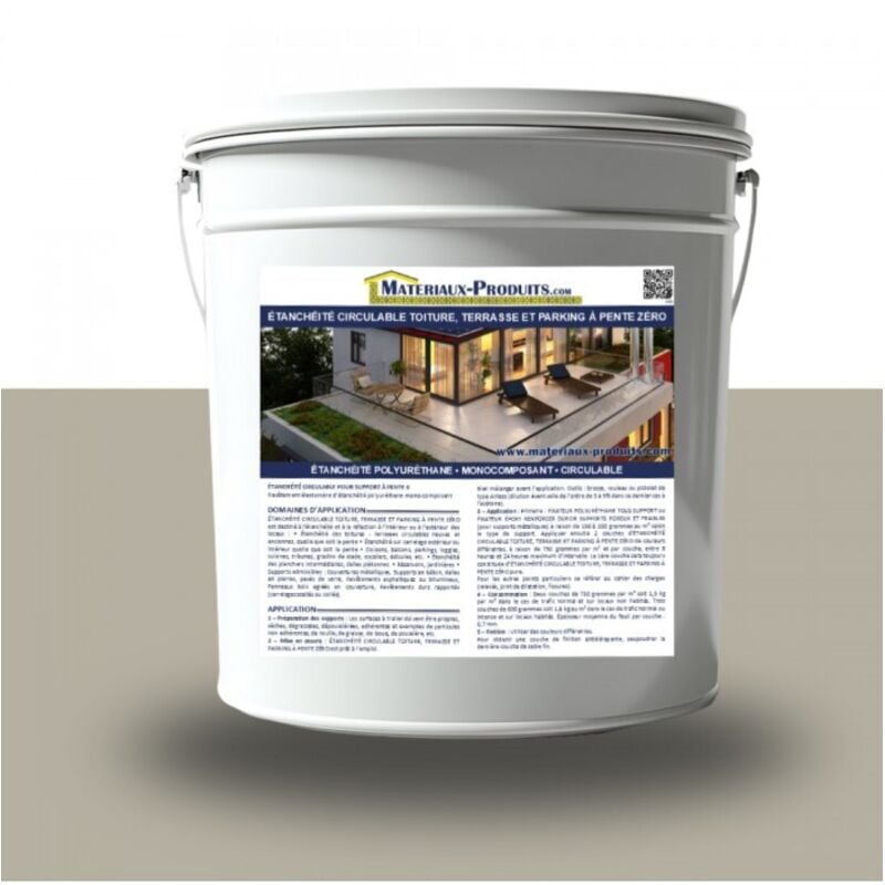Etanchéité circulable toiture, terrasse et parking à pente zéro - 5 Kg Gris silex Matpro