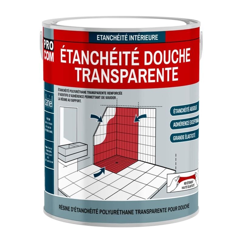 Tanchéité douche, salle de bain - Résine d'étanchéité transparente polyuréthane Procom http://www.peinture-etancheite.com/img/co/385.jpg 0.75 litres