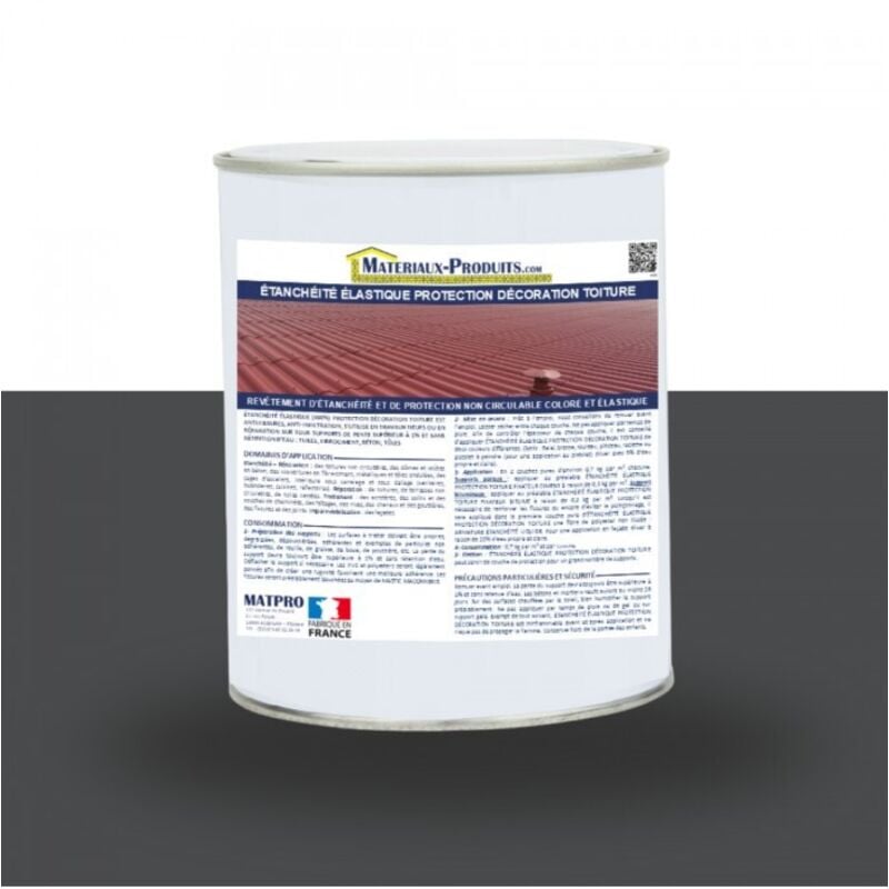Matpro - Etanchéité Elastique Protection Décoration Toiture - 2.5 Kg Gris basalte