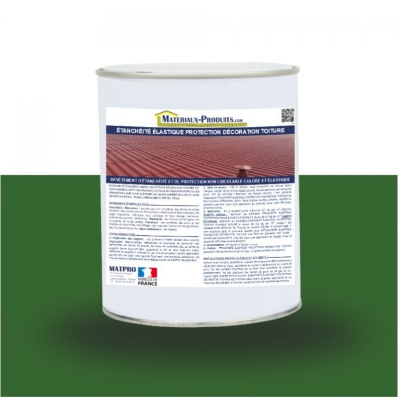Etanchéité Elastique Protection Décoration Toiture - 2.5 Kg Vert Gazon Matpro
